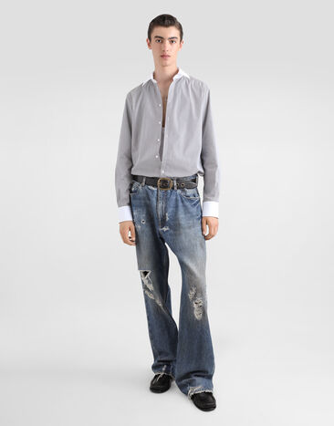 Dolce & Gabbana Striped cotton shirt Multicolor G5MZ1ZFR5YG