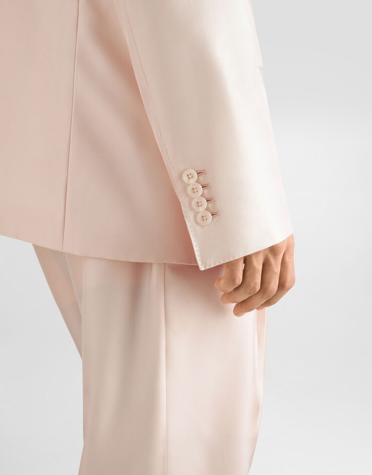 Dolce & Gabbana Sicilia light double-breasted silk twill jacket Pink G2VD4TFU1XB