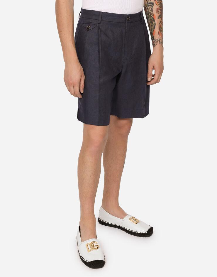 Dolce & Gabbana Linen shorts Blue GW0MATFU4LF