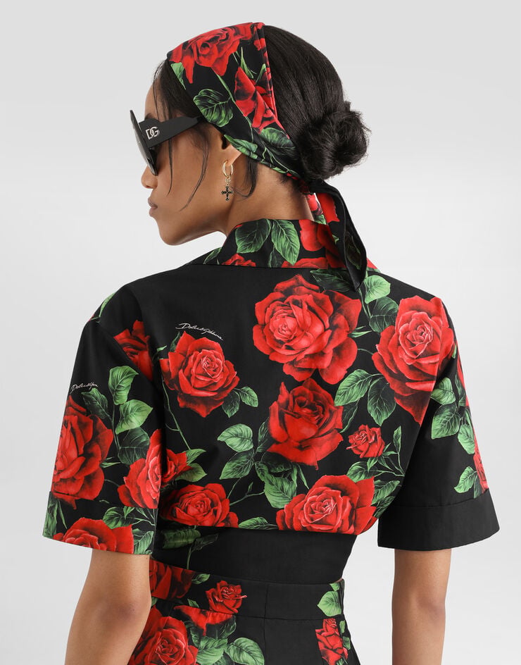Dolce & Gabbana Rose-print poplin shirt Dolce & Gabbana Rose-print poplin shirt Multicolor F5T30THS5VL
