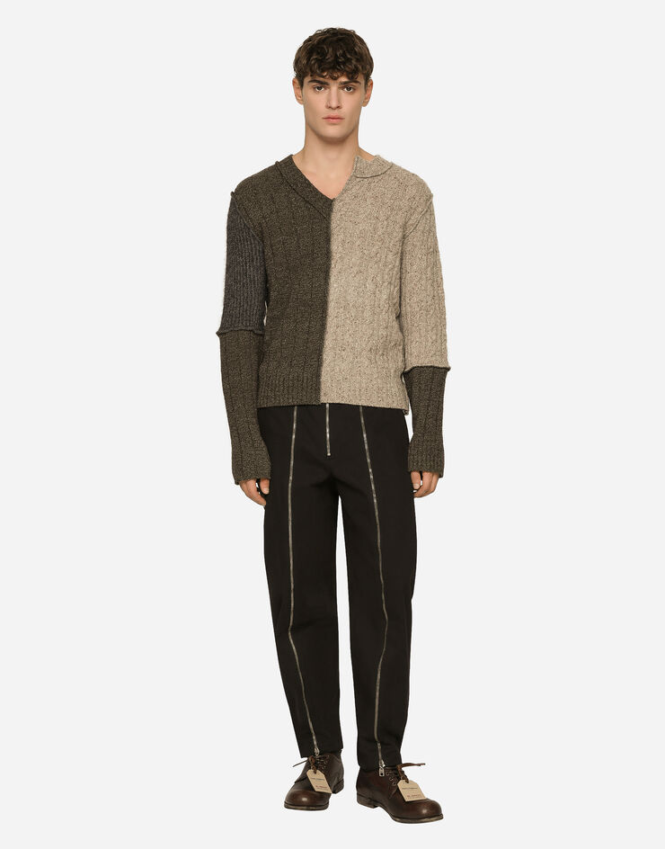 Dolce&Gabbana Washed stretch gabardine pants with zipper Black GV6QATFUFMV