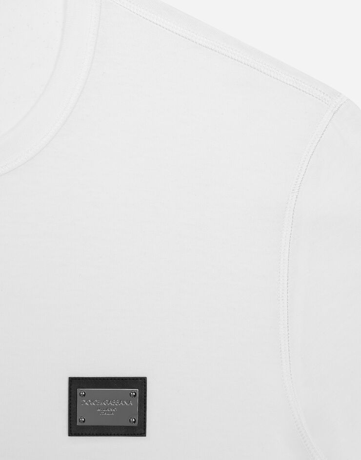 Dolce&Gabbana Camiseta de manga larga con placa con logotipo Blanco G8PV0TG7F2I