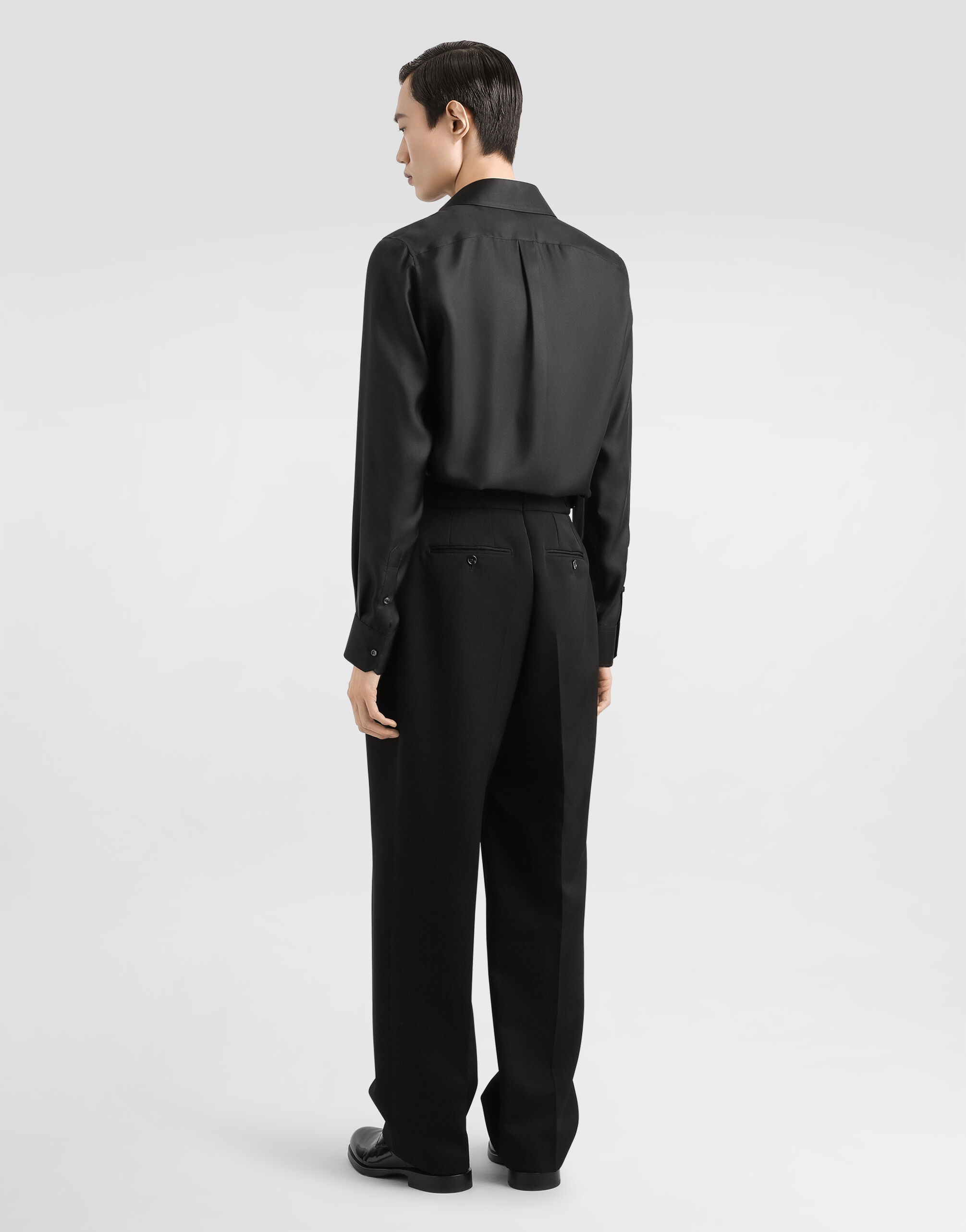 Blackのメンズ シルクツイル シャツ | Dolce&Gabbana®