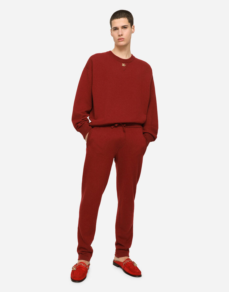 Dolce & Gabbana Cashmere jogging pants with DG logo Bordeaux GXK89TJAWK8