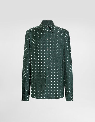 Dolce & Gabbana Polka dot-print silk twill martini shirt Multicolor G5ML1TIS14A