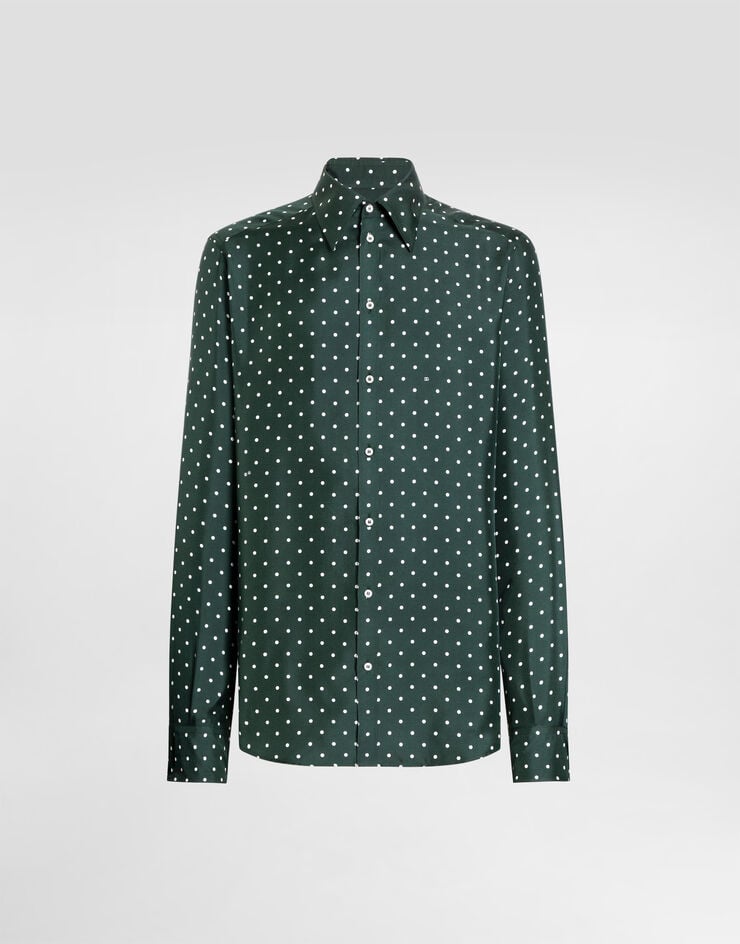 Dolce & Gabbana Polka dot-print silk twill martini shirt Dolce & Gabbana Polka dot-print silk twill martini shirt Multicolor G5ML1TIS14A