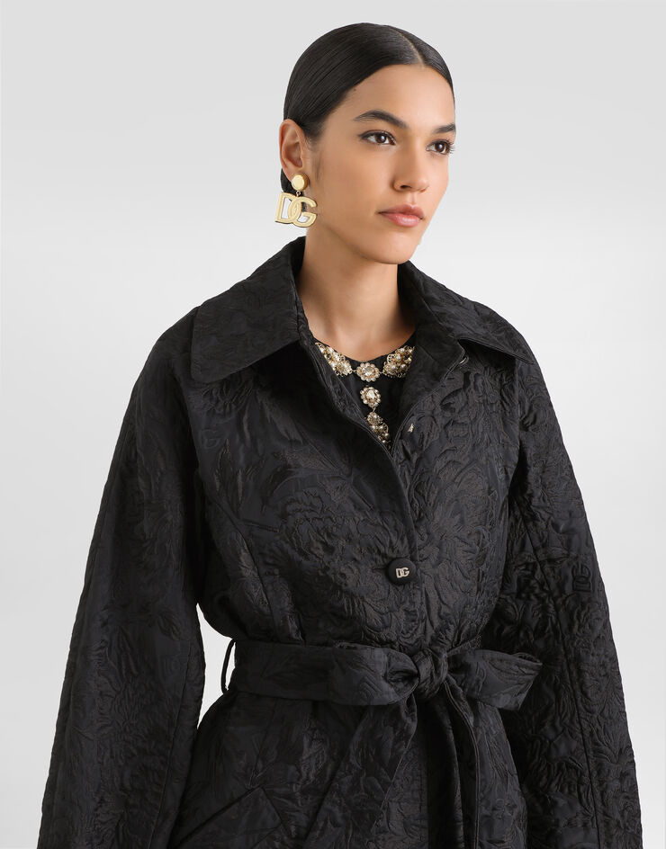 Dolce & Gabbana Brocade trench coat Black F0W3LTGDDBT
