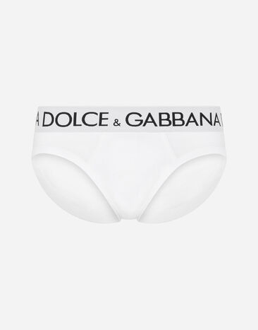 Dolce & Gabbana Midi-Slip bi-elastische Baumwolle Weiss M3D03JONN97
