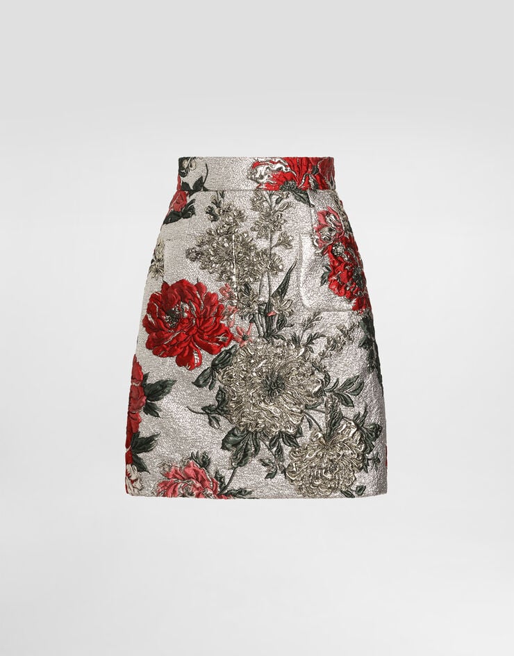 Dolce & Gabbana Minirock aus floralem Jacquard Multicolor F4C0VZHJMRI