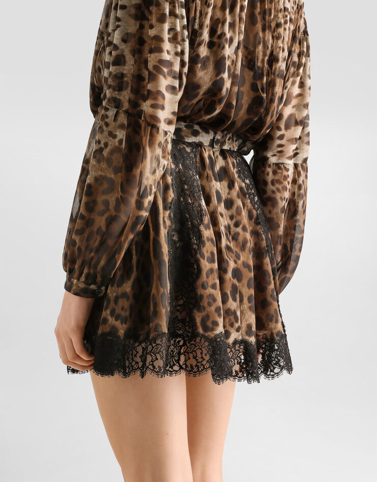 Dolce & Gabbana Leo-print chiffon skirt Print F4DCZTFS1AR