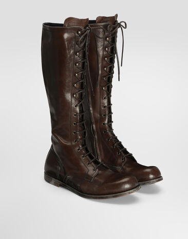 Dolce & Gabbana Bota en piel Marrón A70122AO019