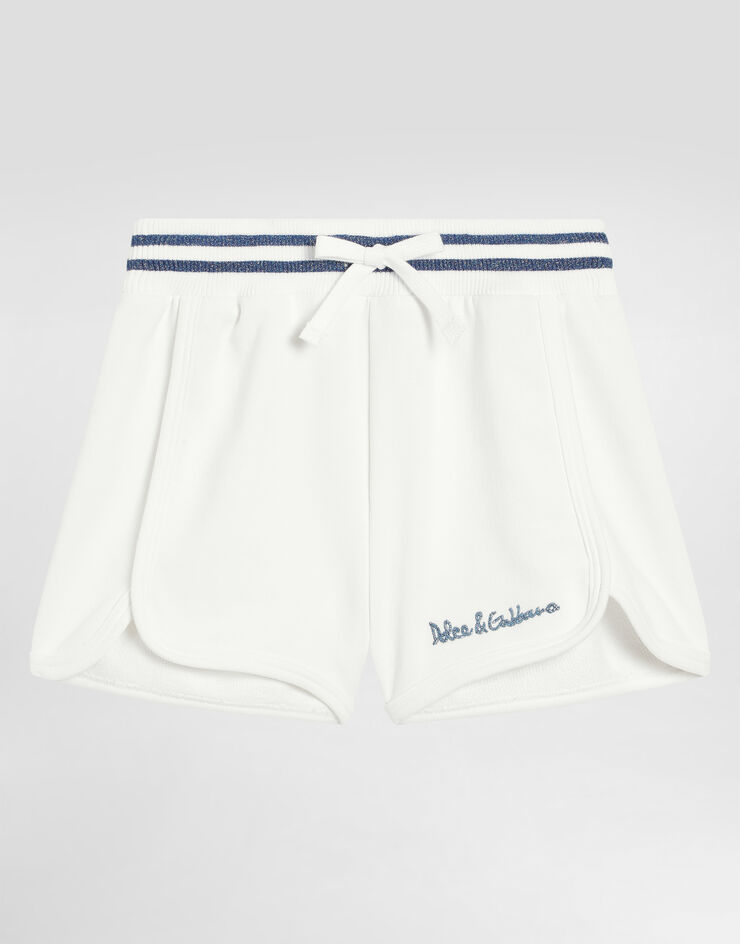 Dolce & Gabbana Pantalón corto de felpa con logotipo Dolce&Gabbana White L5JQ0DG7OJ2