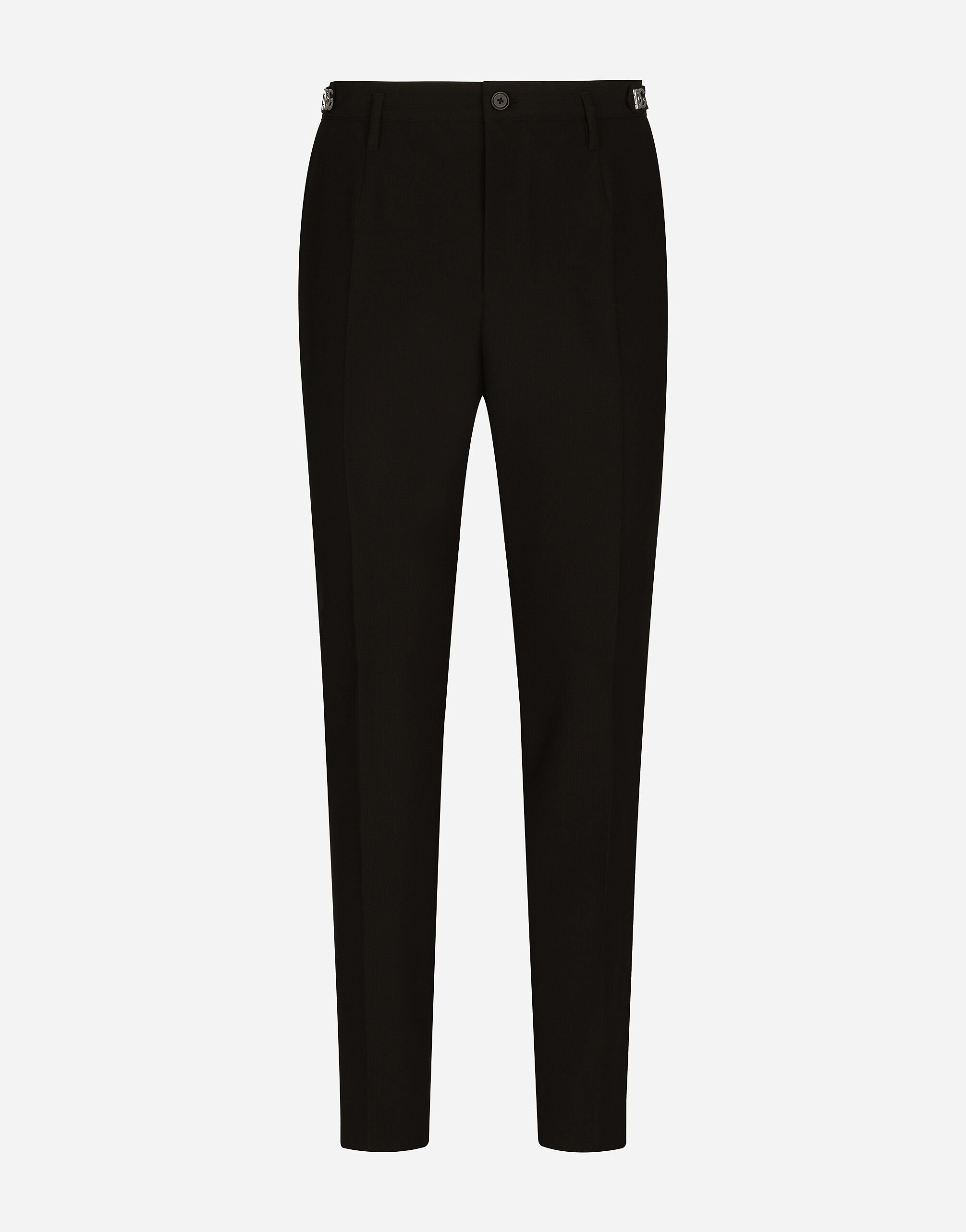 Dolce & Gabbana Technical fabric pants with metal DG logo Black G020RTHUMDQ