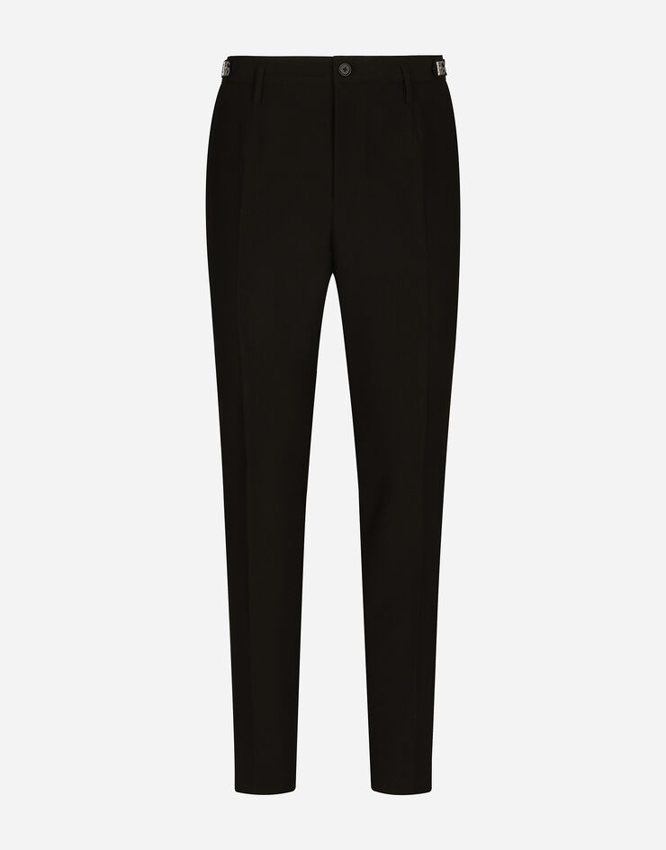 Dolce&Gabbana Technical fabric pants with metal DG logo Black GV8TETFUUCN