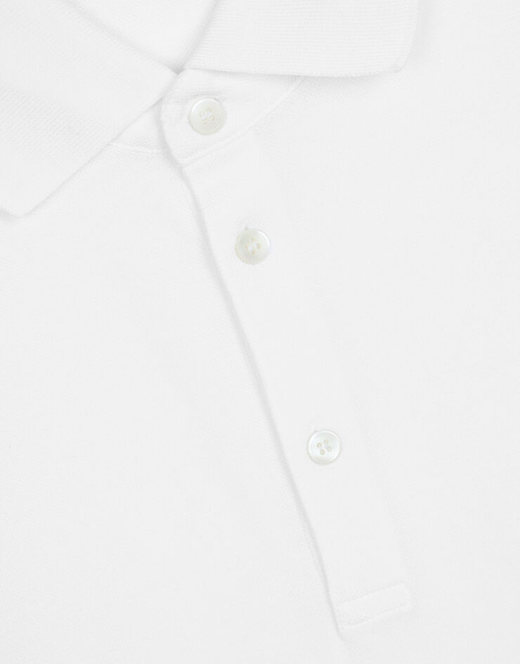 Dolce & Gabbana Cotton piqué polo-shirt with branded plate White G8KK1TFU7EN