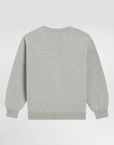 Dolce & Gabbana 자수 울 스웨터 Grey L4KWE2JDVDF