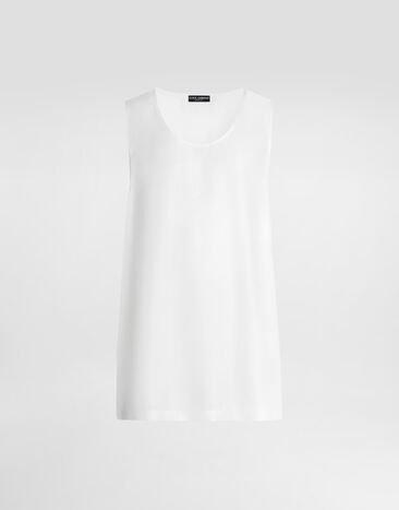 Dolce & Gabbana Silk twill tank top White G8RO5TFU1XB