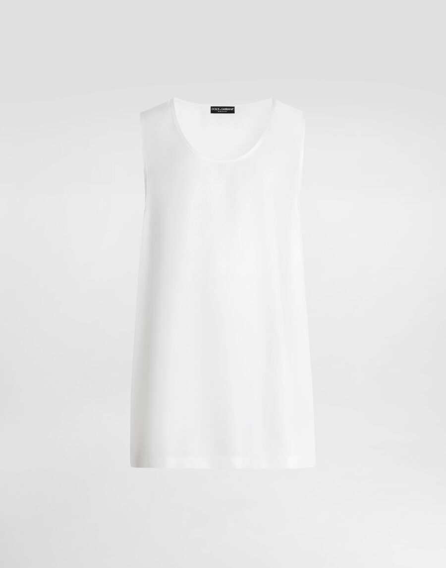 Silk twill tank top