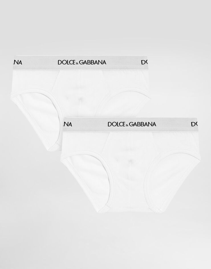 Dolce & Gabbana Jersey briefs two-pack with branded elastic White L4J700ON00G