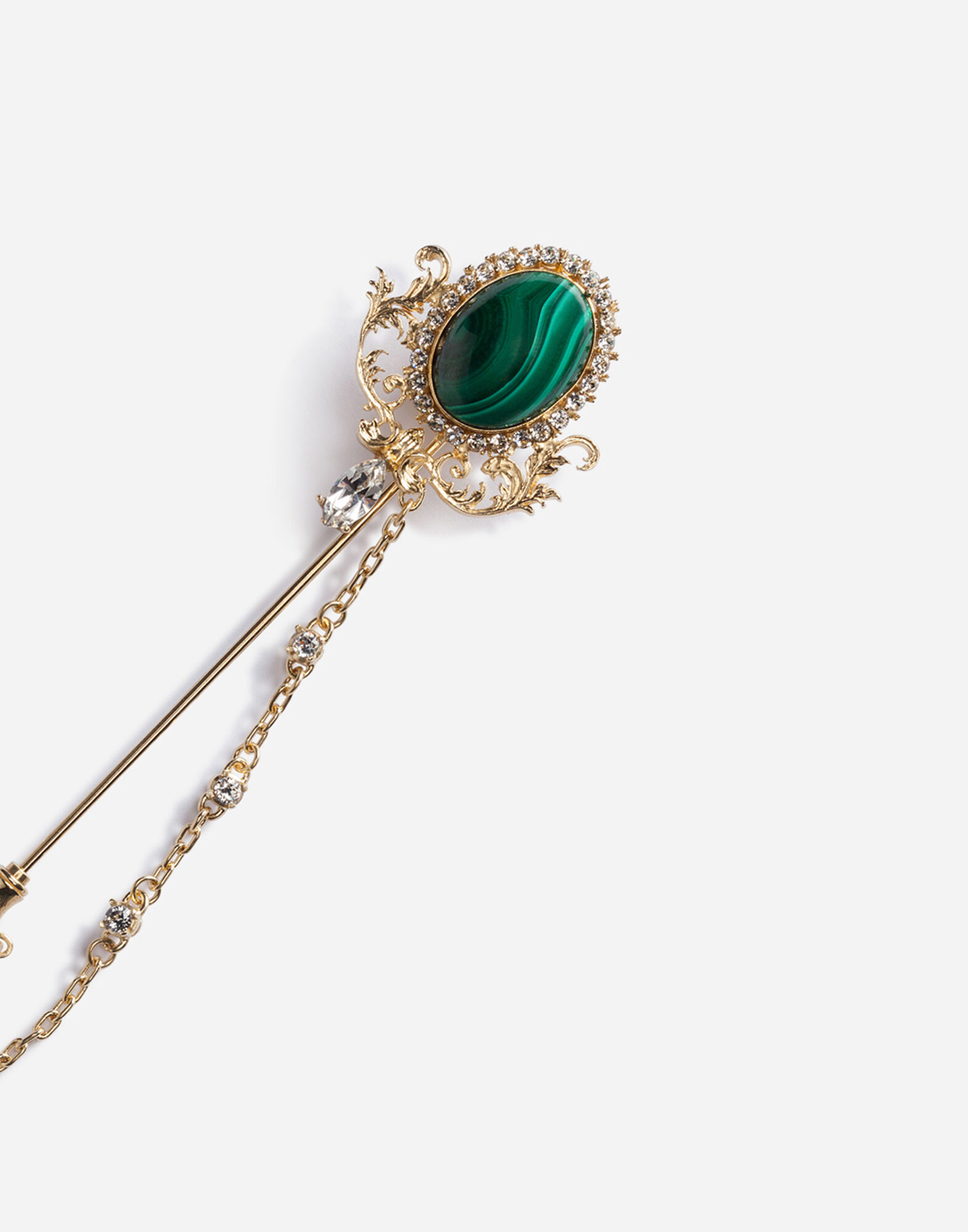 DOLCE＆GABBANA DG ロゴ ブローチ ゴールド Rhinestone-detailed DG logo brooch in Gold for Women