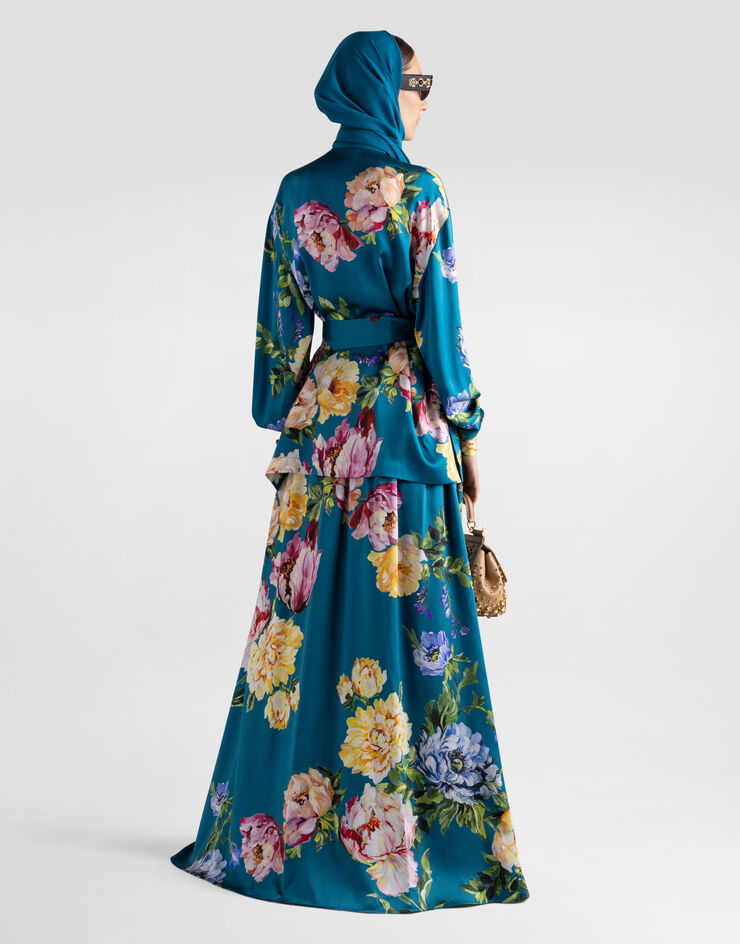 Dolce & Gabbana Peony-print satin shirt Multicolor I7550ZIS11R