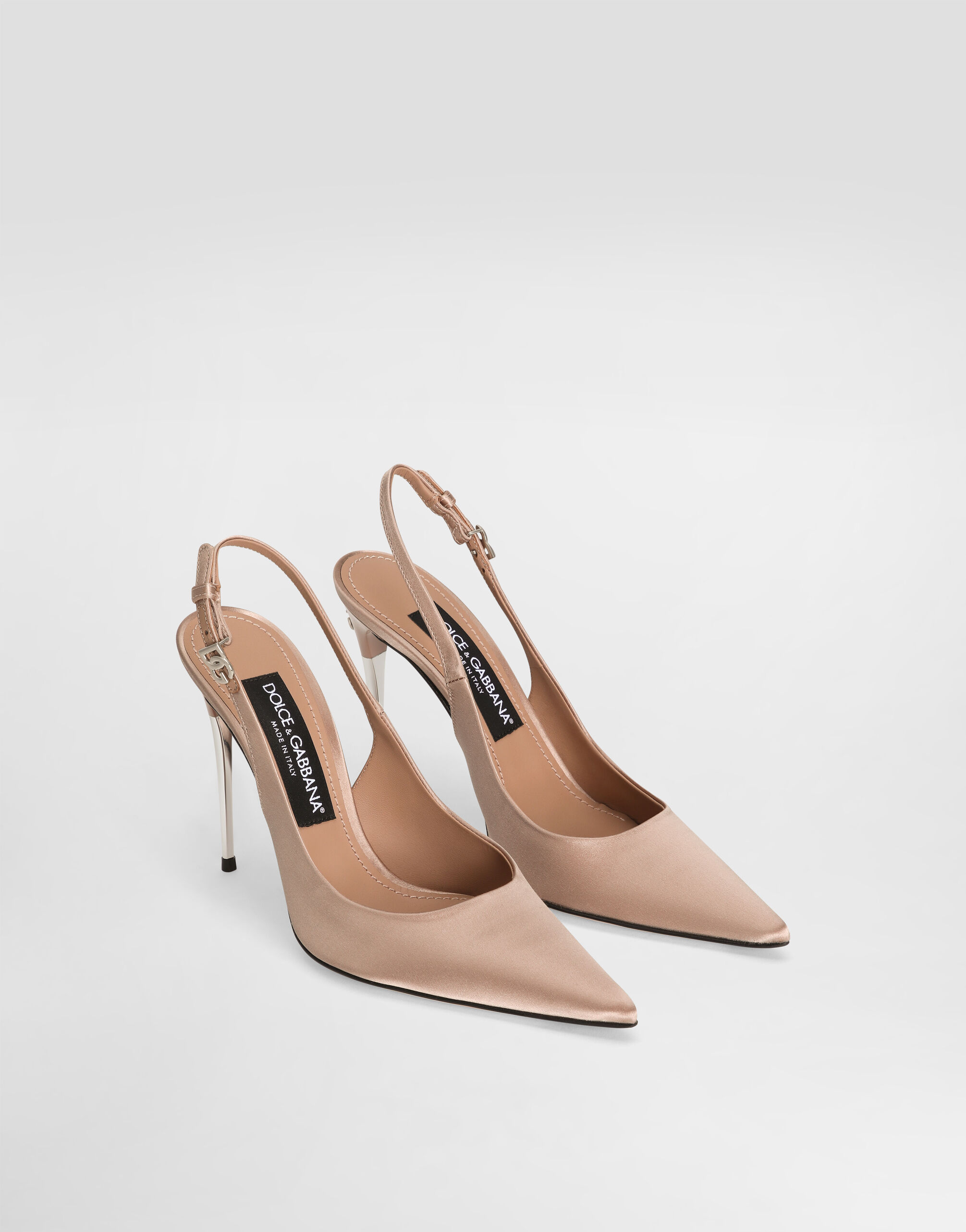 Satin slingbacks in Beige for Women | Dolce&Gabbana® US