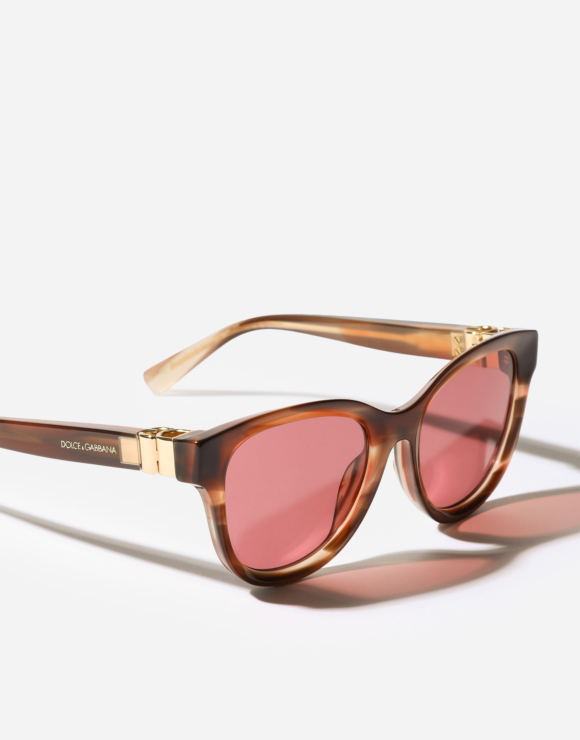 Striped brownのウィメンズ DG Hinge Sunglasses | Dolce&Gabbana®