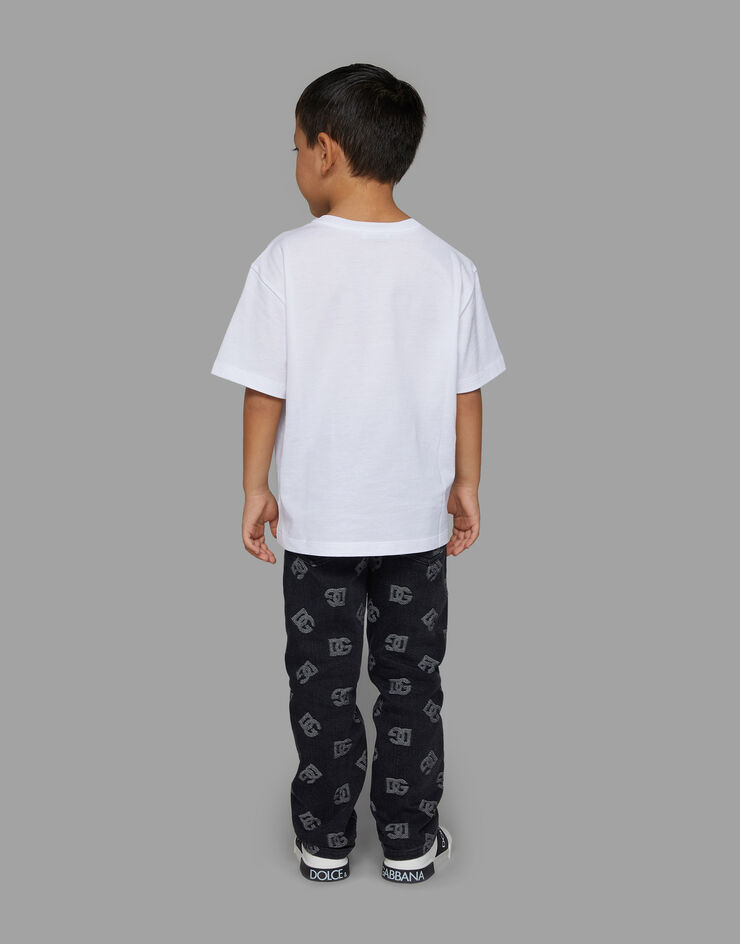 Dolce & Gabbana T-shirt in jersey stampa logo White L4JTEYG7IJ6