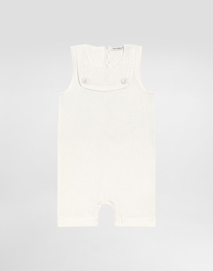 Dolce & Gabbana Barboteuse en maille travaillée au point losange White L1KO08JBCGA