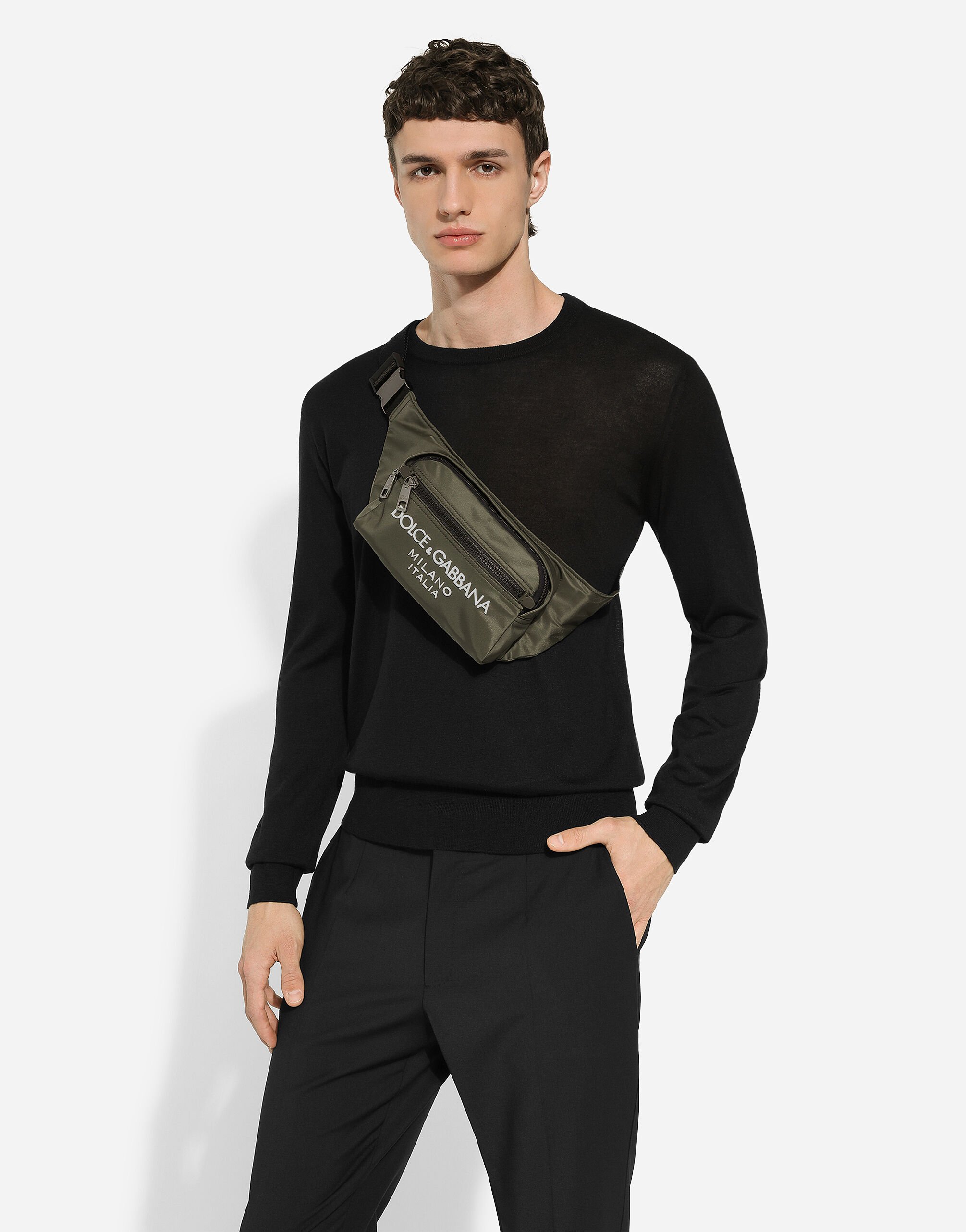 Petit sac banane en nylon en Vert pour homme Dolce Gabbana