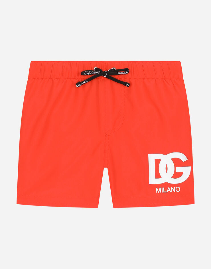 Dolce & Gabbana Nylon swim trunks Orange L1J818G7KM9