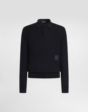 Dolce & Gabbana Virgin wool polo shirt Blue GXZ25ZJGMLS