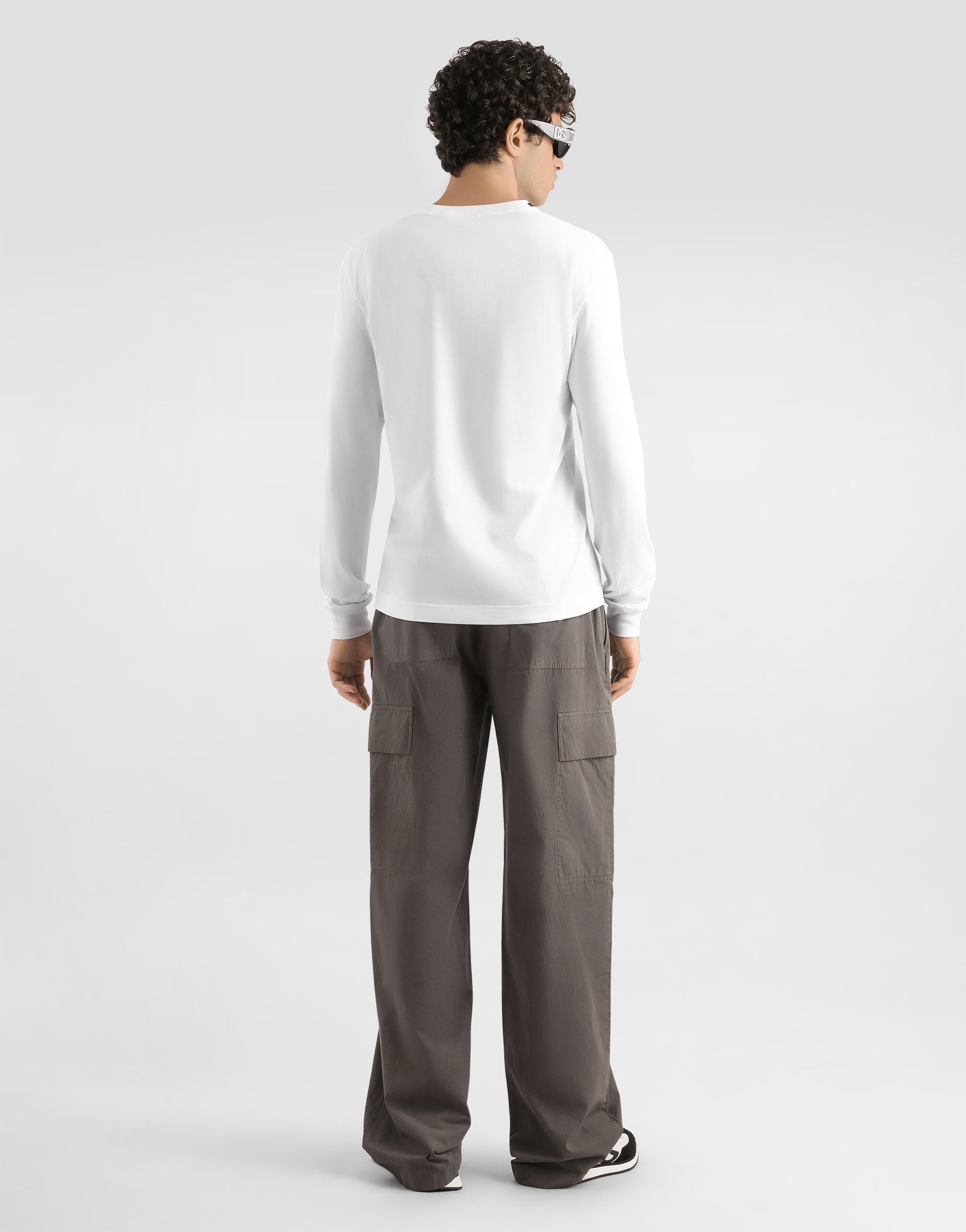 Whiteのメンズ Long sleeve cotton t-shirt | Dolce&Gabbana®