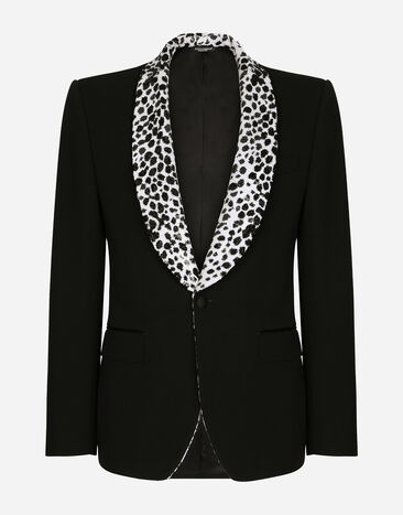 Dolce & Gabbana Chaqueta Sicilia de esmoquin en lana elástica con botonadura sencilla Negro G2RS1ZFUBE7