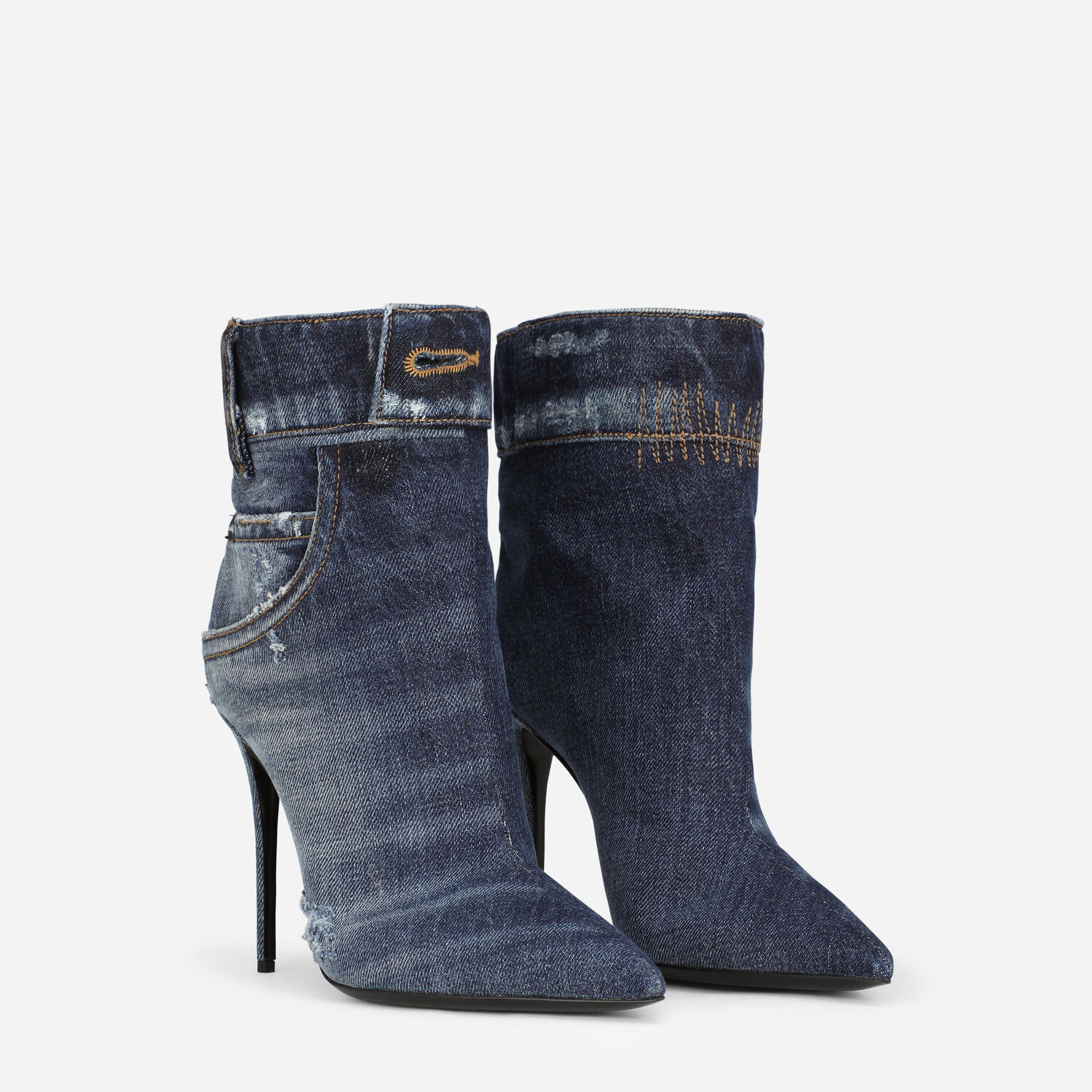 denim ankle booties
