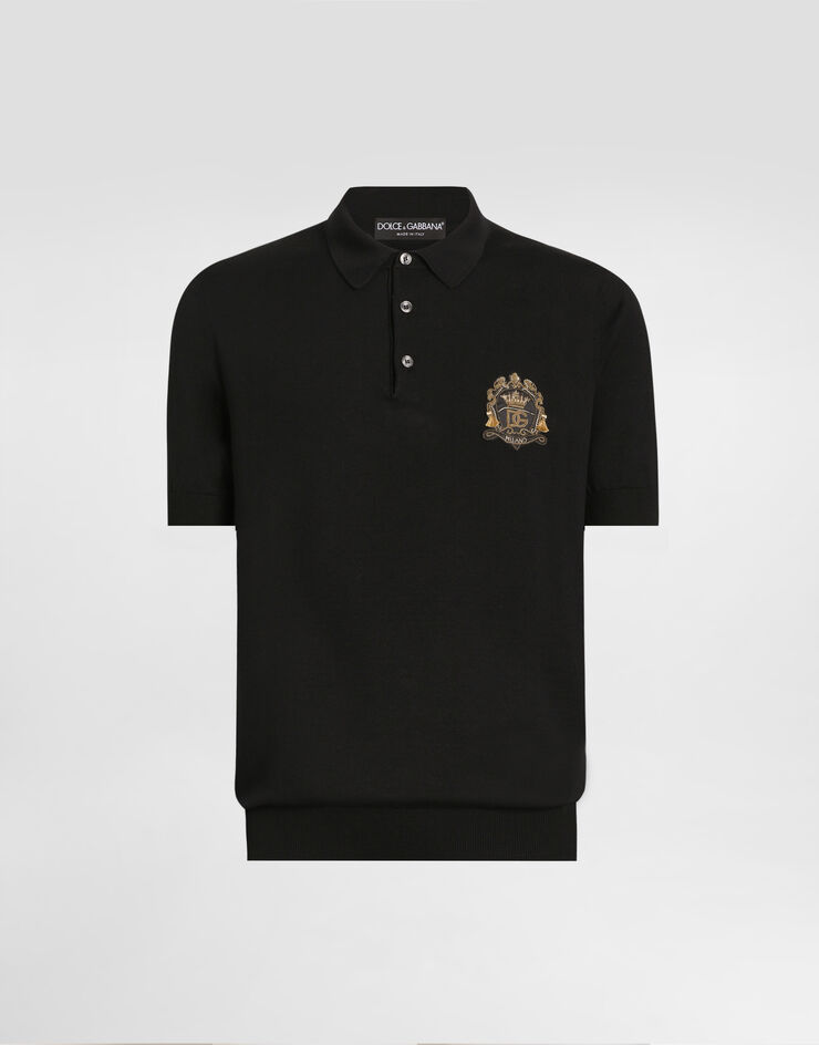 Dolce & Gabbana Virgin wool polo shirt Dolce & Gabbana Virgin wool polo shirt Black GXZ02ZJDVG8