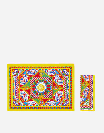 Dolce & Gabbana Set Linen Placemat and Napkin Multicolor TCGS06TCAEM