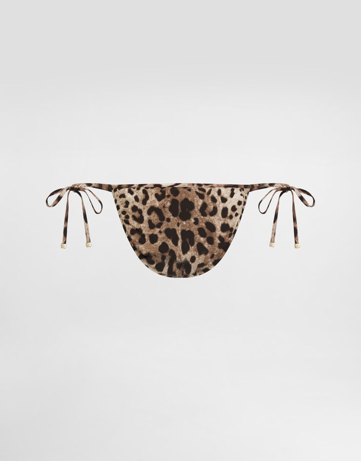 Dolce & Gabbana Leopard-print string bikini bottoms Multicolor O2A01JONO11