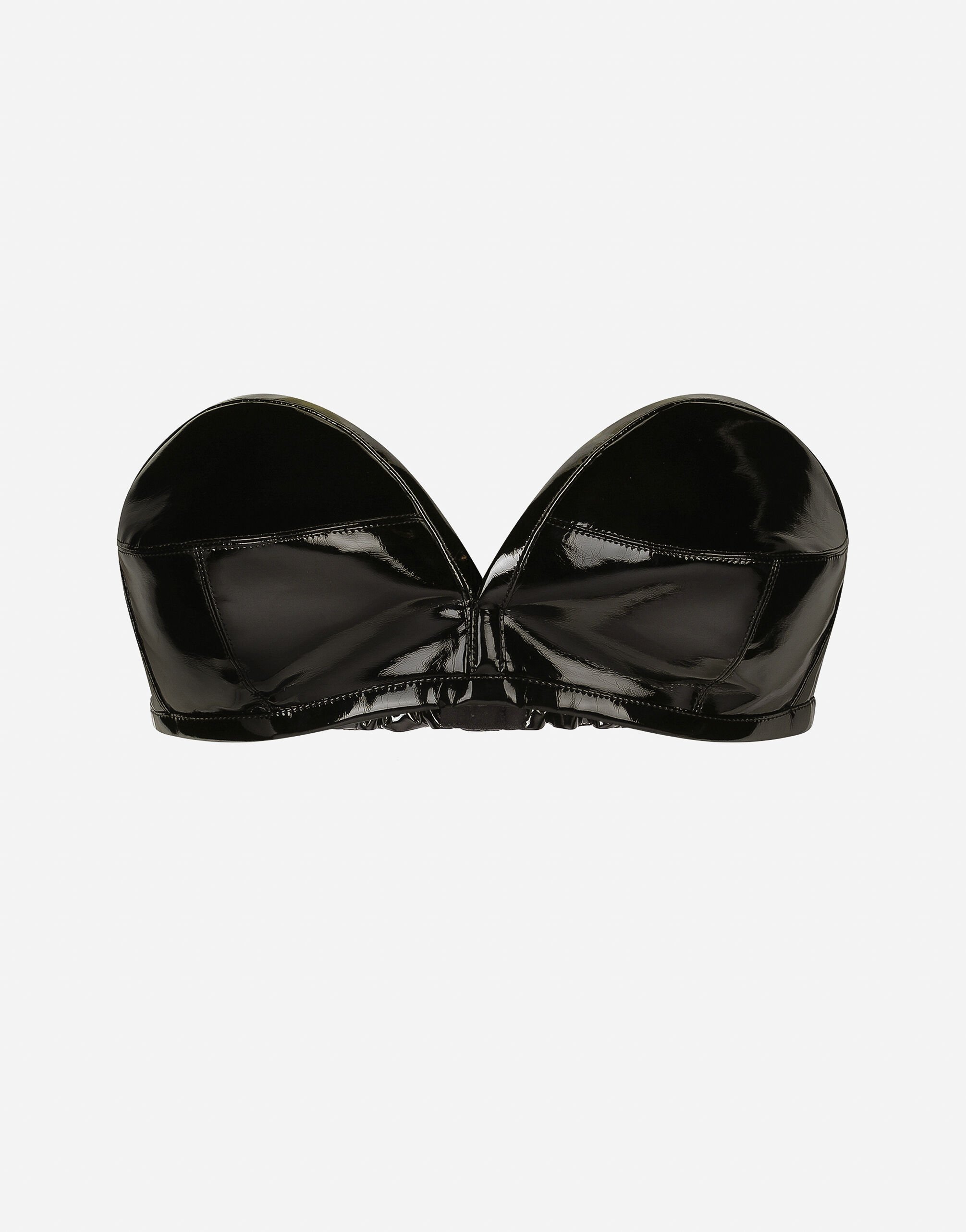 Dolce & Gabbana Patent leather bandeau top Black F759LTFLRC2