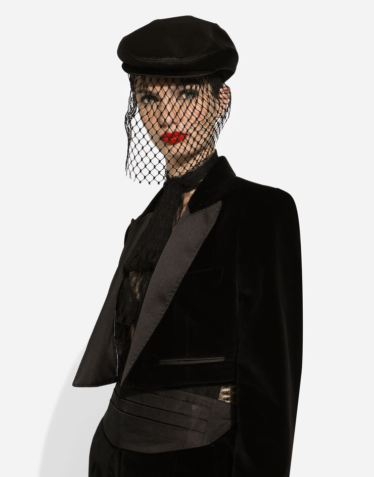 Dolce & Gabbana Velvet Spencer tuxedo jacket Black F2919TFUVG7