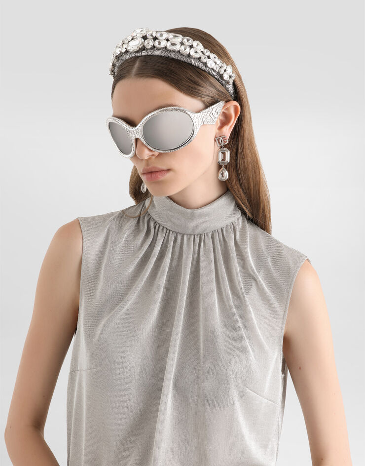 Dolce & Gabbana Lamé jersey top Silver F7BD5THU7WC