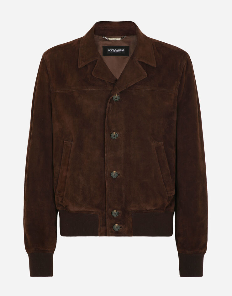 Dolce & Gabbana Nappa suede bomber jacket Brown G9ATZLHULUL
