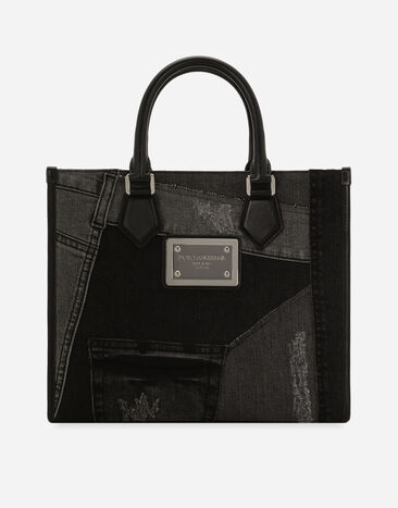 Dolce & Gabbana حقيبة سوق دنيم رقع صغيرة بيج BM3025AN232