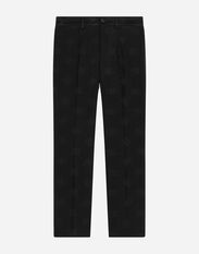 Dolce & Gabbana Classic wool jacquard trousers with DG logo Negro L42Q37LDC28