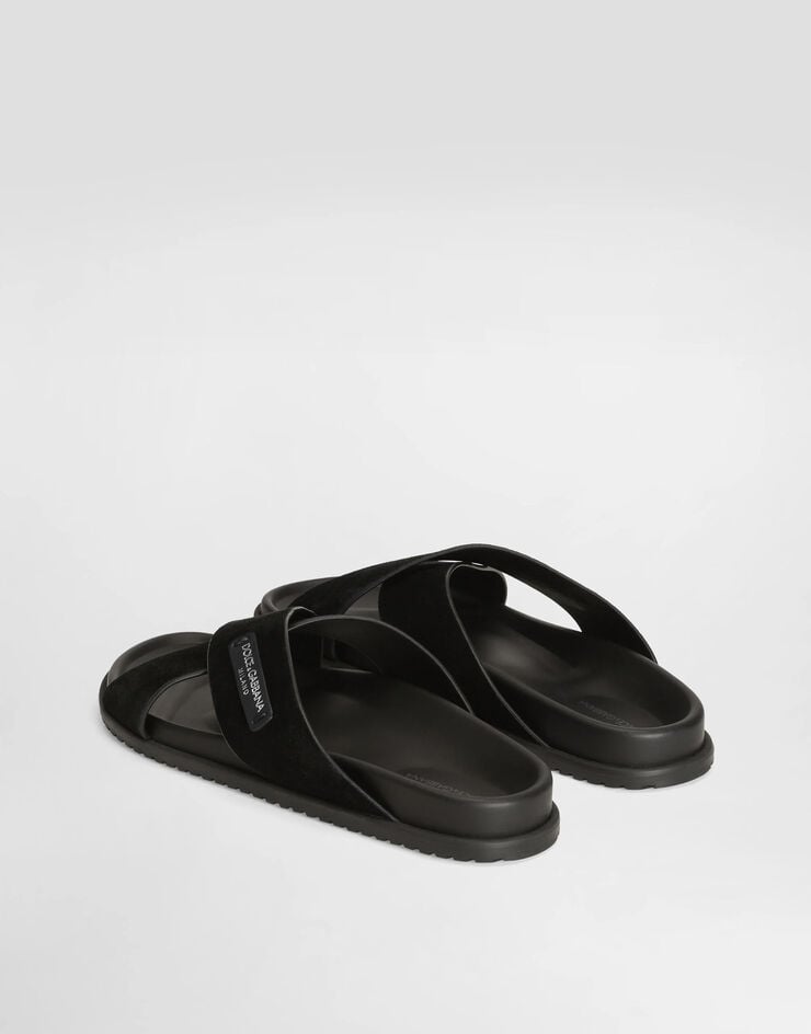 Dolce & Gabbana صندل من جلد شامواه Black A80534A9R00