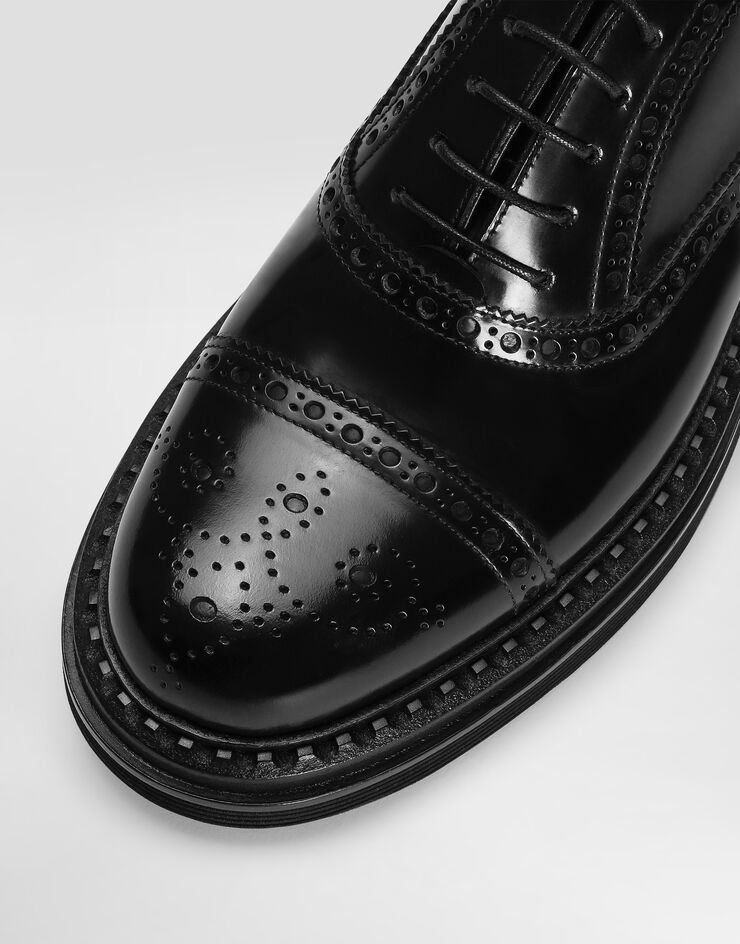 Dolce&Gabbana Schnürschuh aus gebürstetem Kalbsleder Schwarz A20159A1203