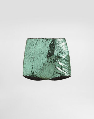Dolce & Gabbana Sequined high-waisted panties Green O2B30TON05C