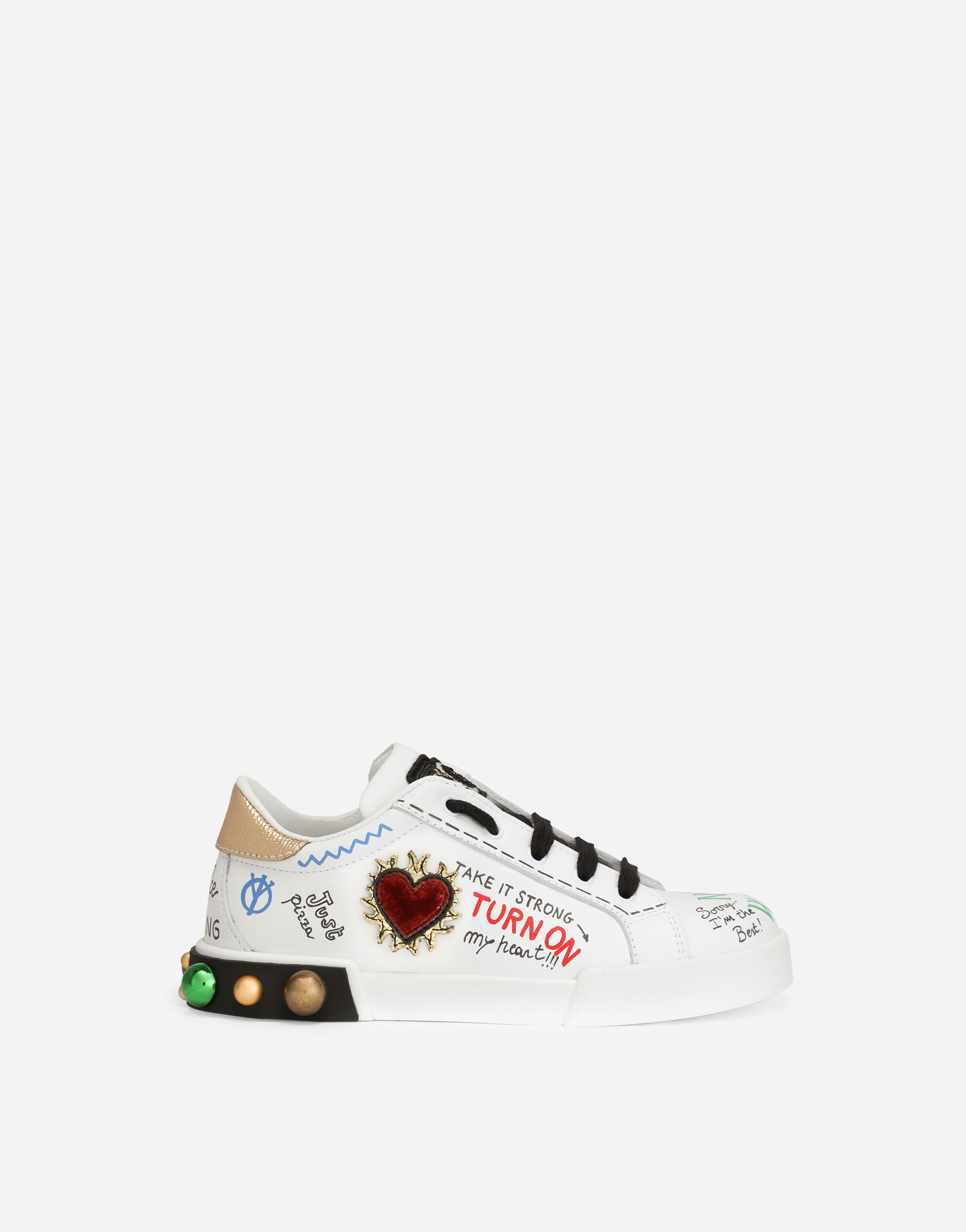 Calfskin Portofino DG King sneakers in Multicolor for