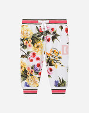 Dolce & Gabbana Jersey jogging pants with garden print Red L1JQH5G7IXP