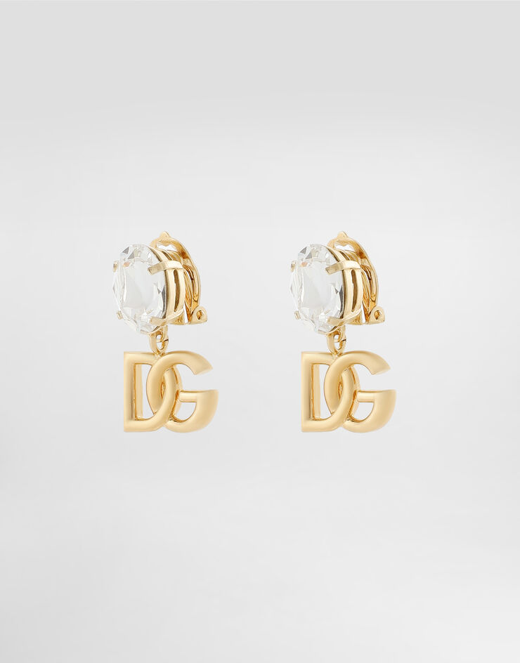 Dolce & Gabbana Ohrringe mit Strasssteinen und DG-Logo Gold WEO8S1W1111